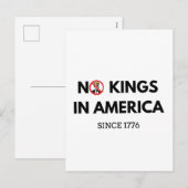 Geen koningen in Amerika sinds 1776 Feestdagenkaart (Voorkant / Achterkant)