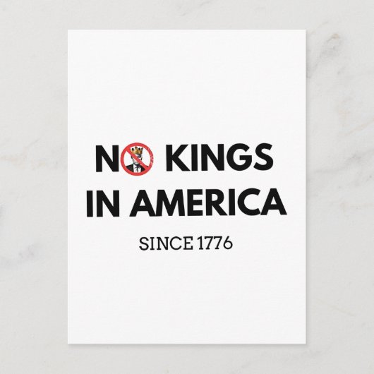 Geen koningen in Amerika sinds 1776 Feestdagenkaart (Voorkant)