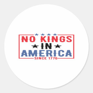 Geen Koningen In Amerika Sinds 1776 Patriottische Ronde Sticker