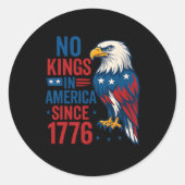 Geen koningen in Amerika sinds 1776 Patriottische  Ronde Sticker (Voorkant)