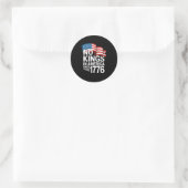 Geen Koningen In Amerika Sinds 1776 Protest Creati Ronde Sticker (Tas)