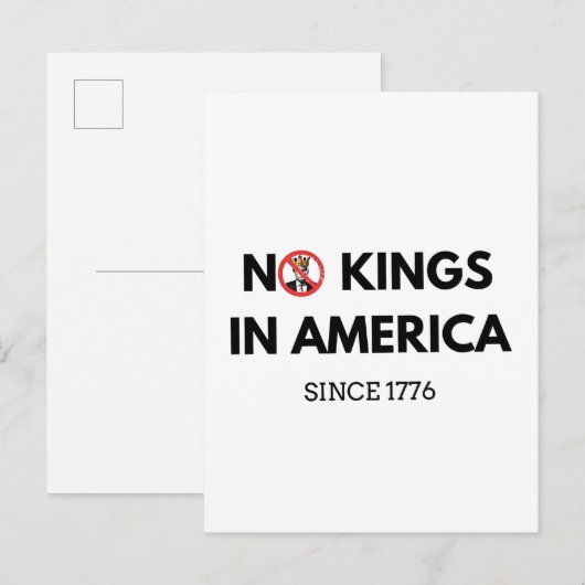 Geen koningen in Amerika sinds 1776 Uitnodiging Briefkaart (Voorkant / Achterkant)