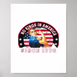 Geen Koningen In Amerika Sinds 1776 USA Vlag Save  Poster