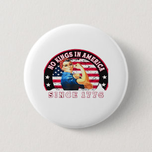 Geen Koningen In Amerika Sinds 1776 USA Vlag Save  Ronde Button 5,7 Cm