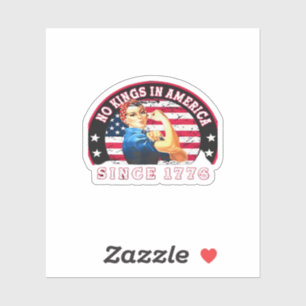 Geen Koningen In Amerika Sinds 1776 USA Vlag Save Sticker
