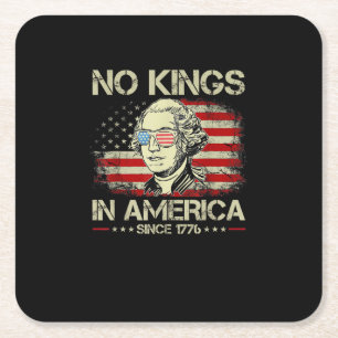 Geen koningen in Amerika sinds 1776 Vintage vlag Kartonnen Onderzetters