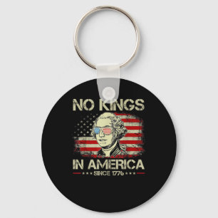 Geen koningen in Amerika sinds 1776 Vintage vlag Sleutelhanger