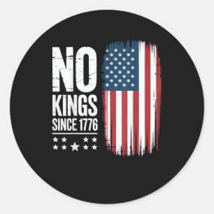 Geen Koningen In Amerika Sinds 1776 Vrijheid Geest Ronde Sticker