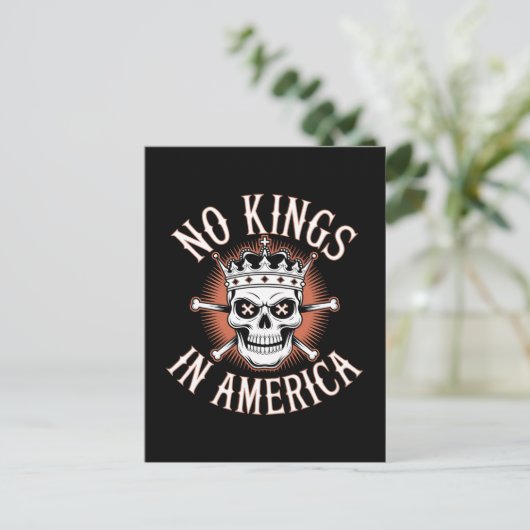Geen koningen in Amerika Skull Briefkaart (Staand voorkant)