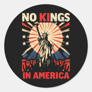 Geen koningen in Amerika tegen Trump 3 Ronde Sticker