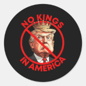 Geen koningen in Amerika tegen Trump Ronde Sticker (Voorkant)