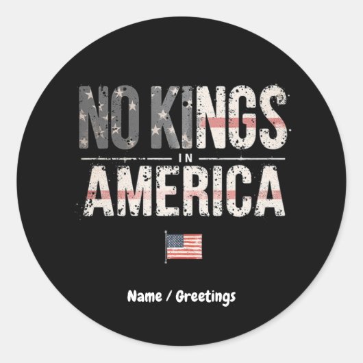 Geen koningen in Amerika Trots Onafhankelijk & Gra Ronde Sticker (Voorkant)