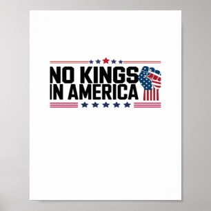Geen Koningen In Amerika USA Patriotische Stijl Poster