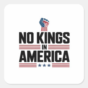 Geen Koningen In Amerika USA Retro Klassieker Vierkante Sticker