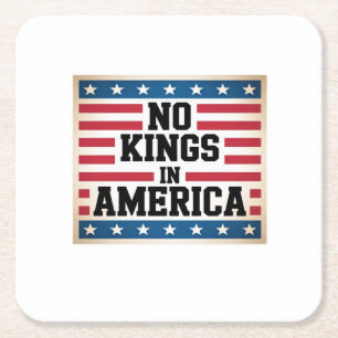 Geen Koningen In Amerika USA Vintage Grafisch Kartonnen Onderzetters