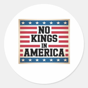 Geen Koningen In Amerika USA Vintage Grafisch Ronde Sticker