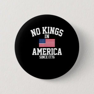 Geen Koningen In Amerika USA Vlag Retro Coole Stij Ronde Button 5,7 Cm