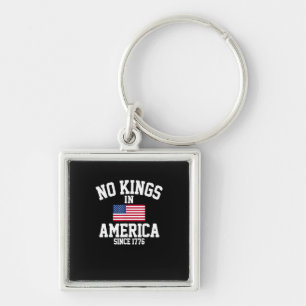 Geen Koningen In Amerika USA Vlag Retro Coole Stij Sleutelhanger