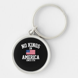 Geen Koningen In Amerika USA Vlag Retro Coole Stij Sleutelhanger