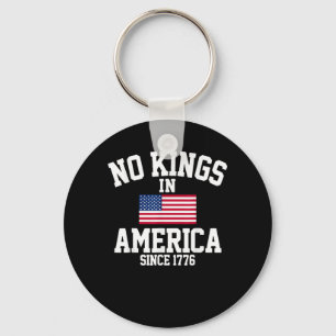 Geen Koningen In Amerika USA Vlag Retro Coole Stij Sleutelhanger