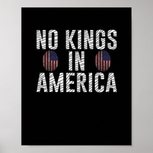 Geen Koningen In Amerika USA Vlag Vingerafdruk Cre Poster