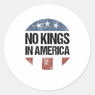 Geen Koningen In Amerika Vintage Patriottisch Geen Ronde Sticker