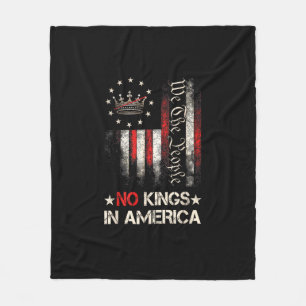 Geen koningen in Amerika Vintage Politieke Vlag va Fleece Deken