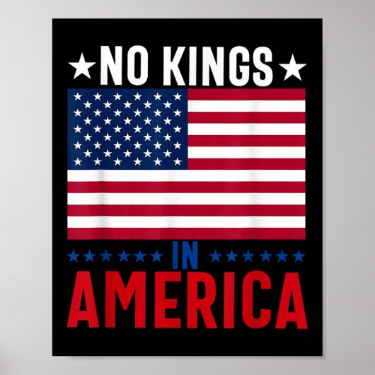 Geen Koningen in Amerika Vlag Protest behalve Demo Poster (Voorkant)