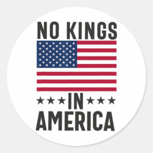 Geen Koningen in Amerika Vlag Protest behalve Demo Ronde Sticker