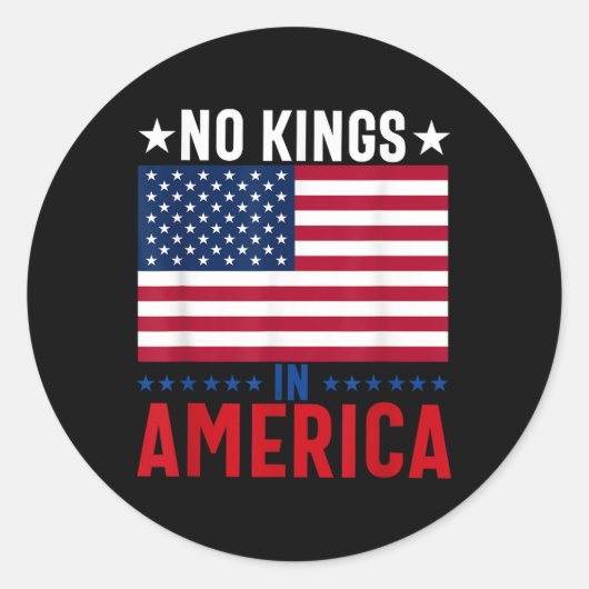Geen Koningen in Amerika Vlag Protest behalve Demo Ronde Sticker (Voorkant)