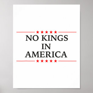 Geen koningen in Amerika Vlag Protest Save Democra Poster
