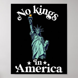 Geen koningen in Amerika Vlag Protest Save Democra Poster