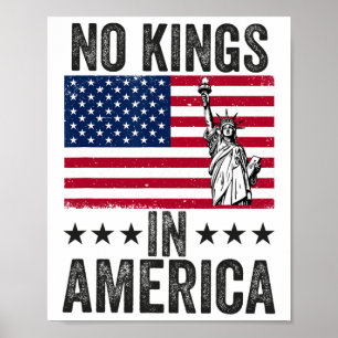 Geen koningen in Amerika Vlag Protest Save Democra Poster
