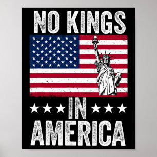 Geen koningen in Amerika Vlag Protest Save Democra Poster