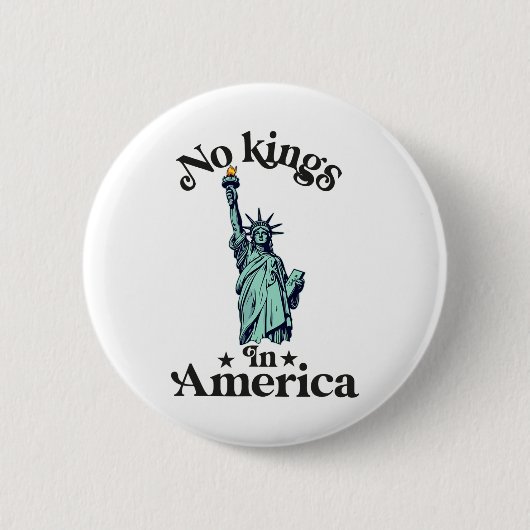 Geen koningen in Amerika Vlag Protest Save Democra Ronde Button 5,7 Cm (Voorkant)