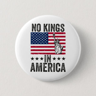 Geen koningen in Amerika Vlag Protest Save Democra Ronde Button 5,7 Cm