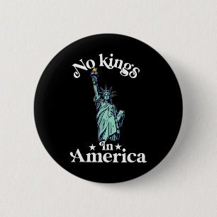 Geen koningen in Amerika Vlag Protest Save Democra Ronde Button 5,7 Cm