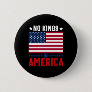 Geen koningen in Amerika Vlag Protest Save Democra Ronde Button 5,7 Cm