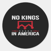 Geen koningen in Amerika Vlag Protest Save Democra Ronde Sticker (Voorkant)