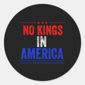 Geen koningen in Amerika Vlag Protest Save Democra Ronde Sticker (Voorkant)