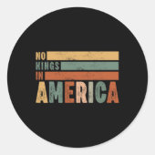 Geen koningen in Amerika Vlag Protest Save Democra Ronde Sticker (Voorkant)