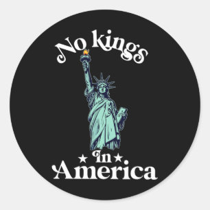 Geen koningen in Amerika Vlag Protest Save Democra Ronde Sticker