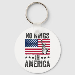 Geen koningen in Amerika Vlag Protest Save Democra Sleutelhanger