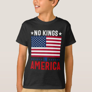 Geen koningen in Amerika Vlag Protest Save Democra T-shirt