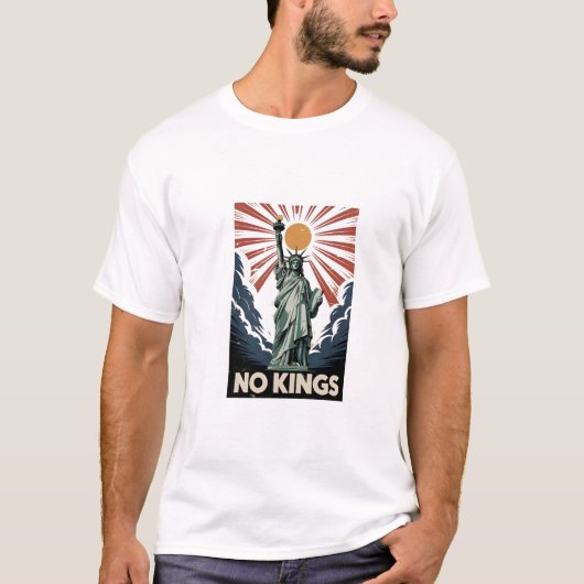 Geen koningen in Amerika Vrijheid Status USA Democ T-shirt (Voorkant)