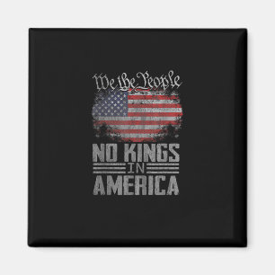Geen Koningen In Amerika VS Vlag Vintage Artistiek Magneet