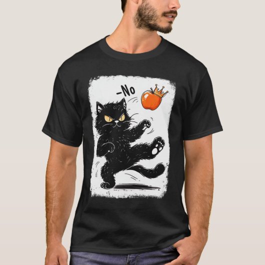 Geen koningen in Amerika wij de mensen zwarte kat  T-shirt (Voorkant)