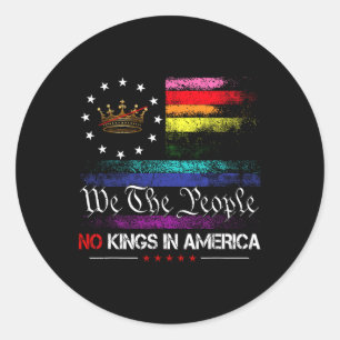 Geen koningen in Amerika Wij het volk 1776 Politie Ronde Sticker