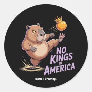 Geen koningen in Amerika, wij zijn het volk grappi Ronde Sticker