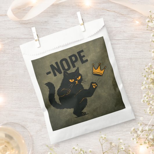 Geen koningen in Amerika Zwarte kat Grappig Kickin Bedankzakje (Geknipt)